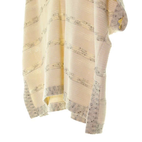 Vince Speckle Stitch Popover Stripe Marled V-Neck Tunic Sweater Womens M/L - Picture 5 of 8